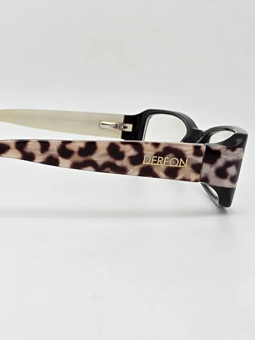 Dereon by Beyonce DOC318 01 Black Pearl Leopard Print Eyeglasses Frame 53-20-135